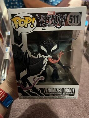 Funko Venomized Groot Pop! Figure - Black with White & Pink Accents